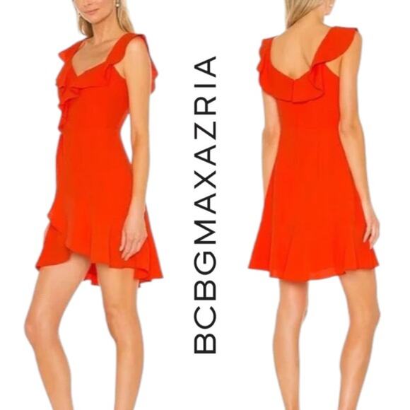 BCBGMaxAzria Dresses & Skirts - BCBGMAXAZRIA | NWT | 12 | One Shoulder Asymmetrical Ruffle Mini Cocktail Dress